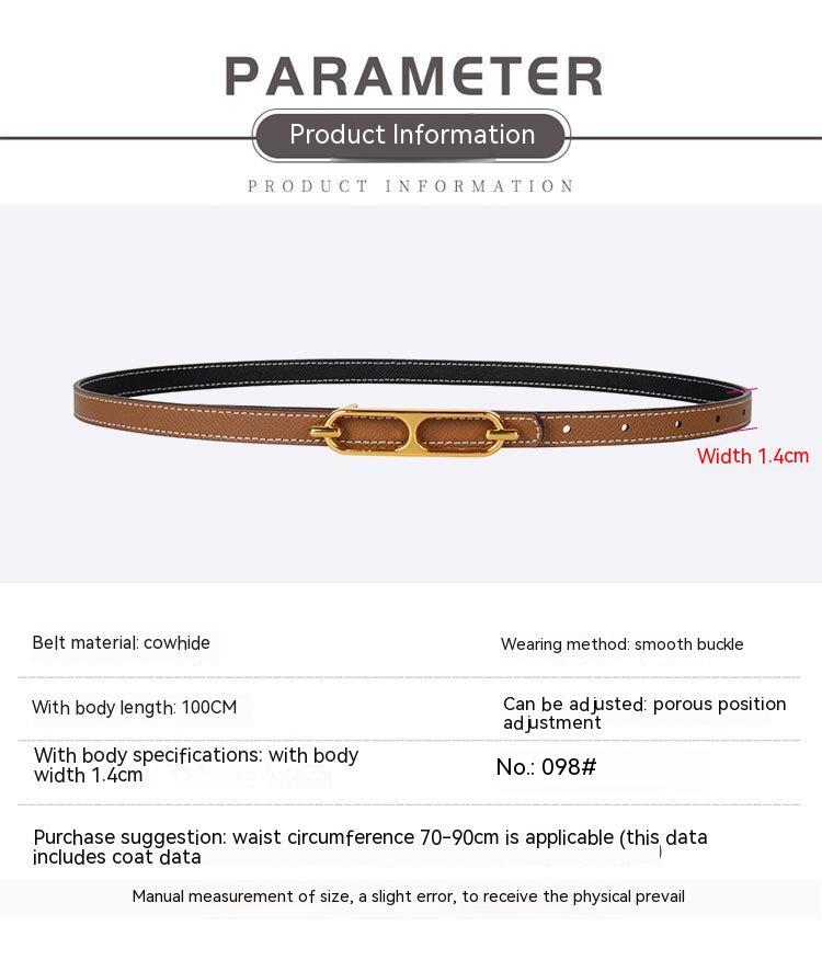 Genuine Leather Thin Belt