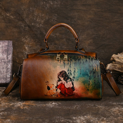 Ladies Hand Drawn Leather Bag