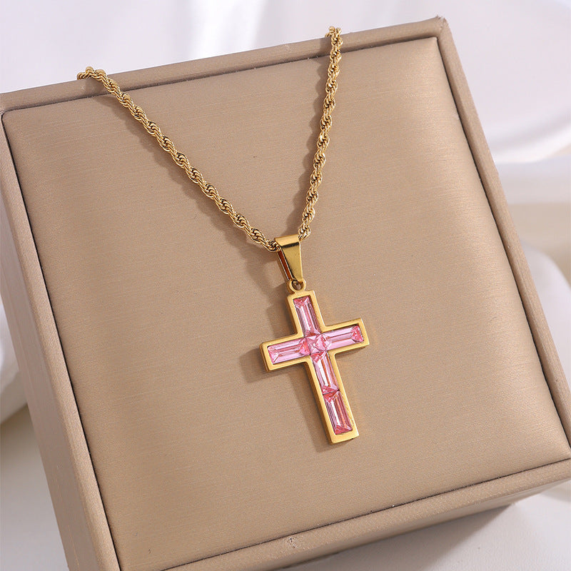 Zirconium Cross Necklace