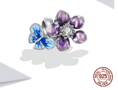 Zircon Flower In Silver Bracelet