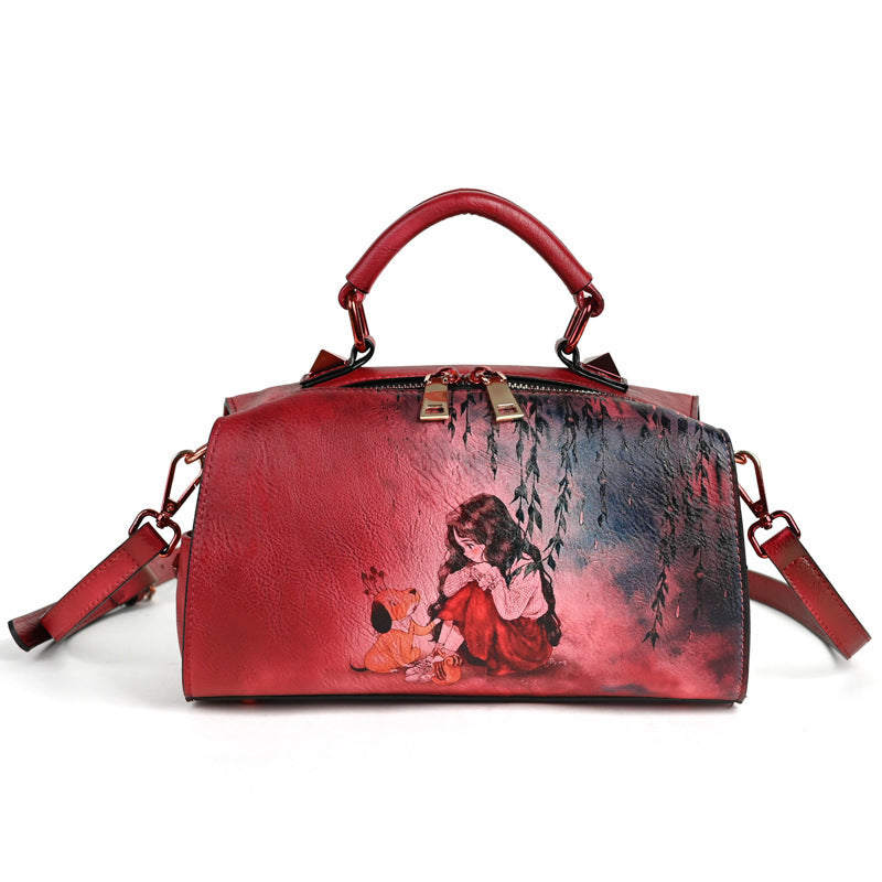 Ladies Hand Drawn Leather Bag