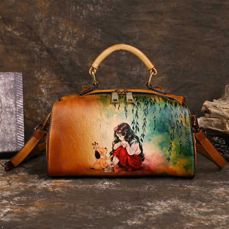 Ladies Hand Drawn Leather Bag