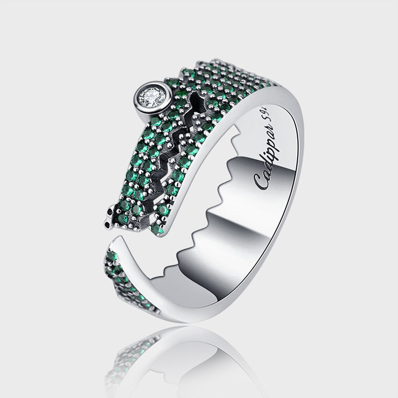 Silver Crocodile Ring