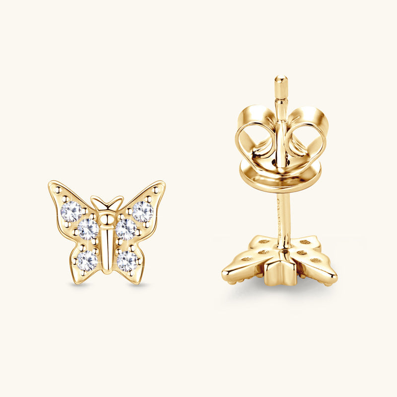 Butterfly Diamond Earrings S925 Zeng Silver