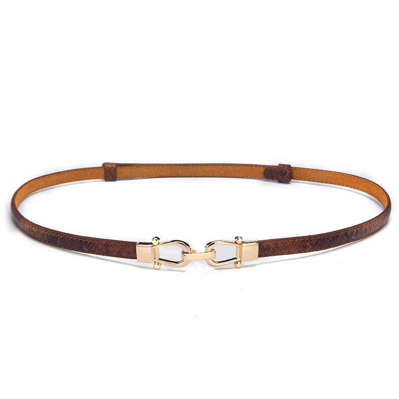 Double Buckle Ladies Leather Belt