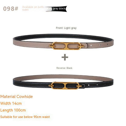 Genuine Leather Thin Belt