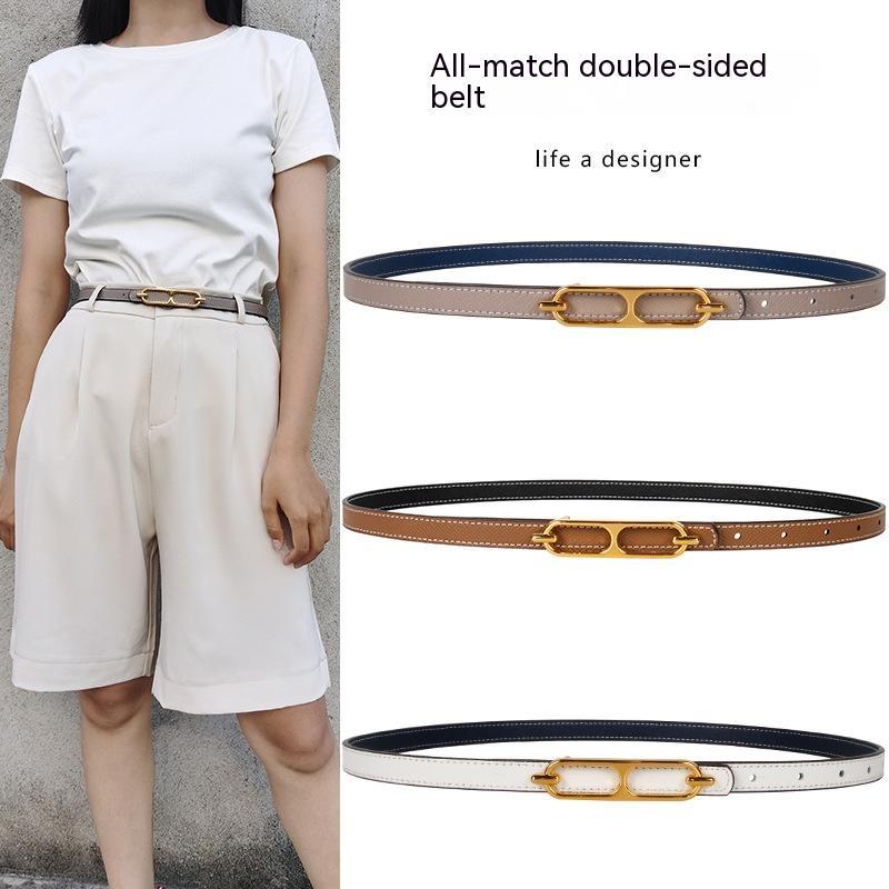 Genuine Leather Thin Belt