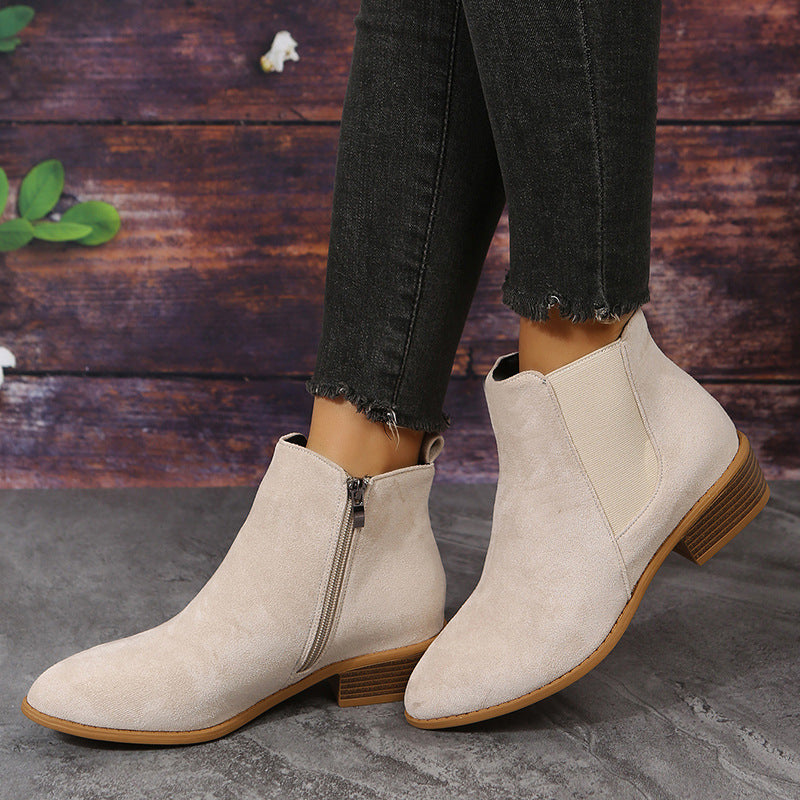 Women's Suede Semi Boots