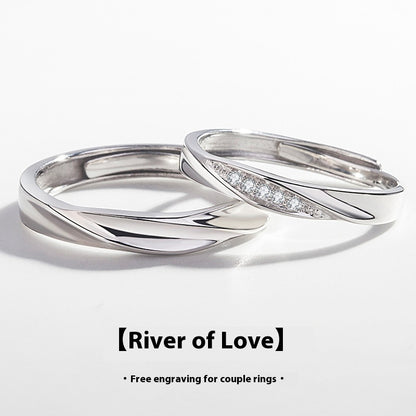 Silver Love Couple Ring