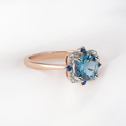 Blue Zircon Ring