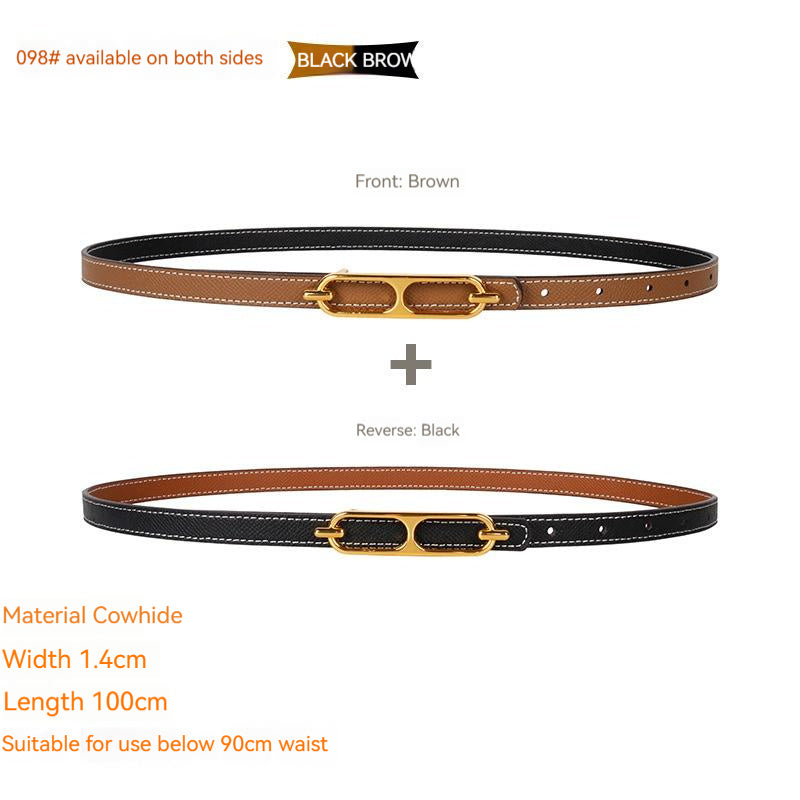 Genuine Leather Thin Belt