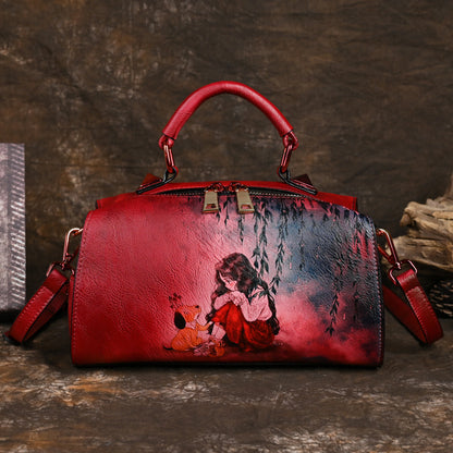 Ladies Hand Drawn Leather Bag