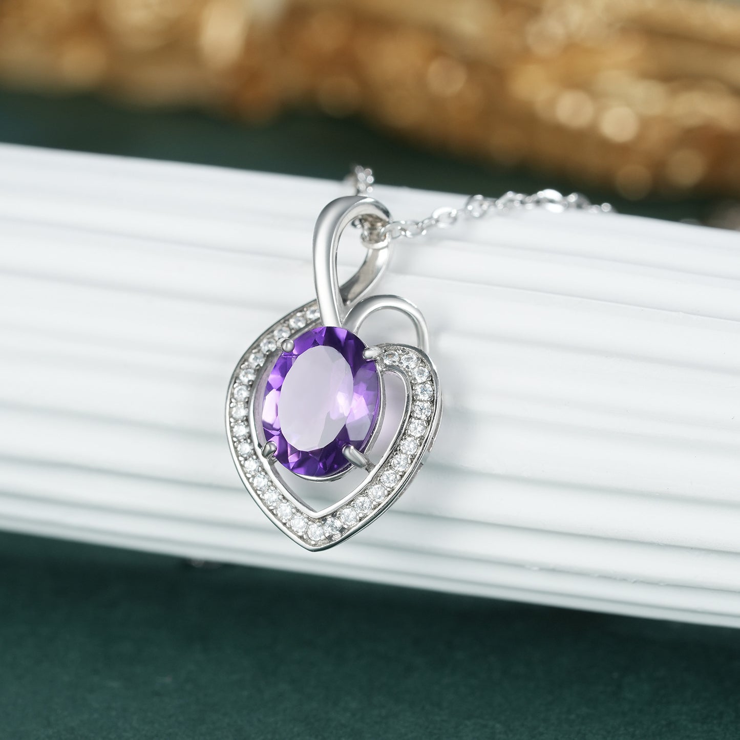 Heart  Amethyst Necklace