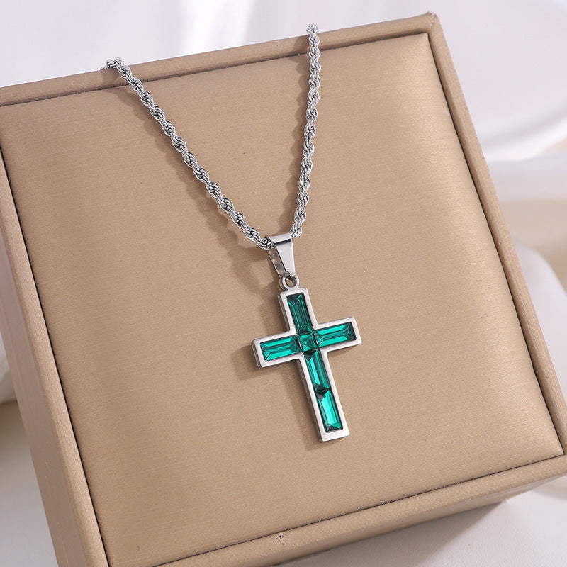 Zirconium Cross Necklace