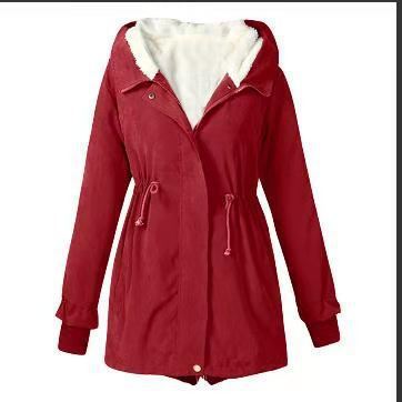 Women's Casual Waist Tight Fleece-lined Anorak