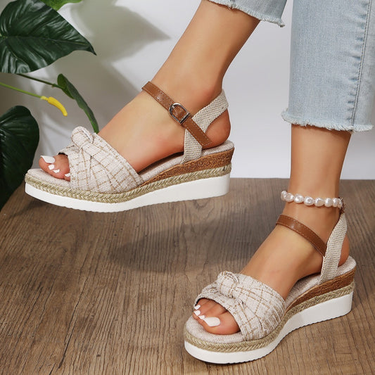 Women's Buckle Wedge Platform