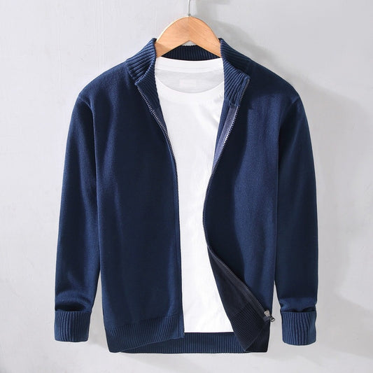 Men's Cotton Solid Color Cardigan