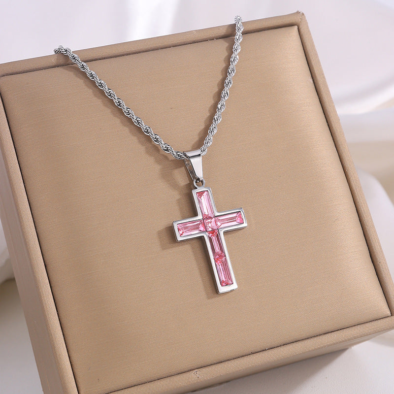 Zirconium Cross Necklace