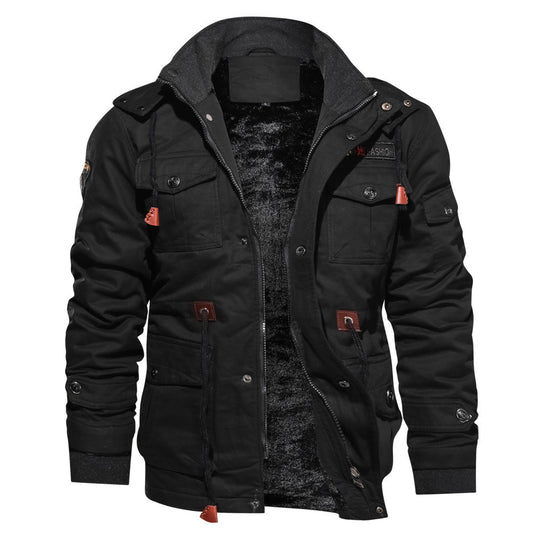 Men's Cotton Detachable Hooded Thick Coat