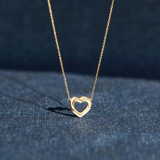 Silver Double Heart Necklace