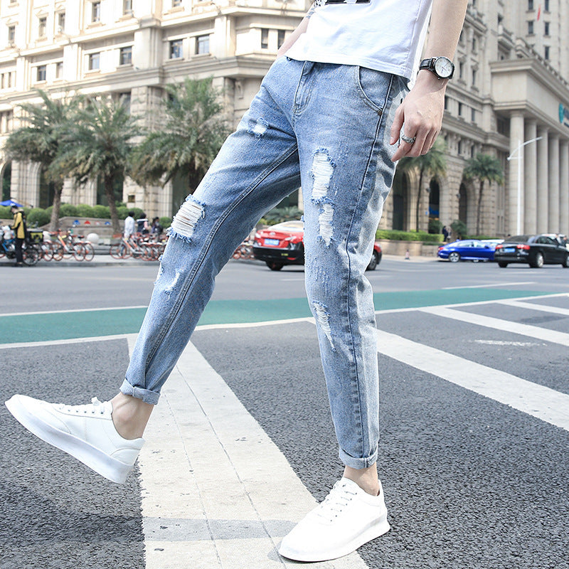 Men's Slim Elastic Jeans