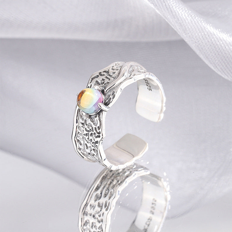 Zircon Stone On Silver Ring