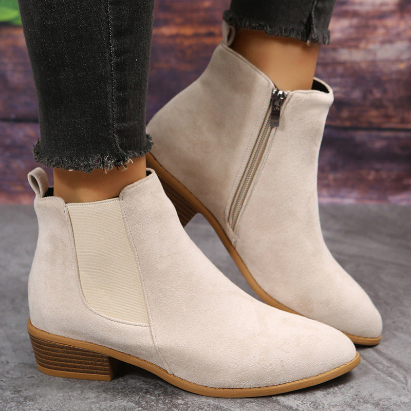 Women's Suede Semi Boots