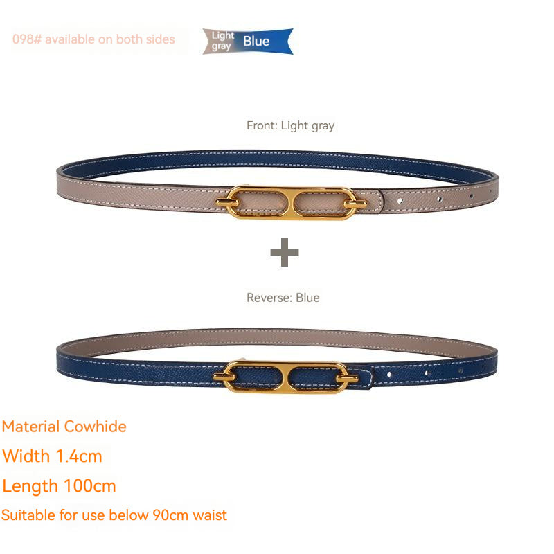 Genuine Leather Thin Belt