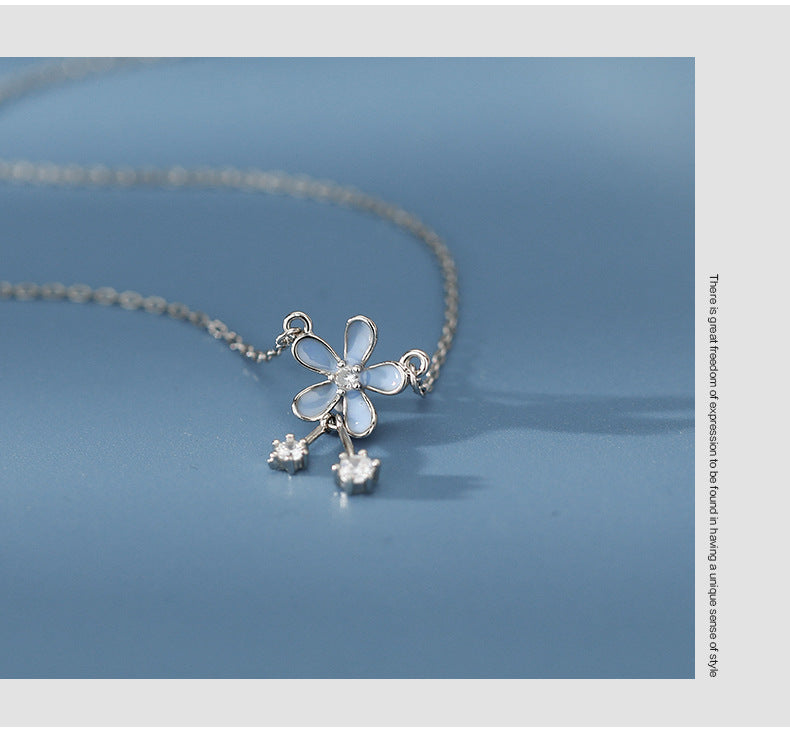 Pure Silver Flower Necklace