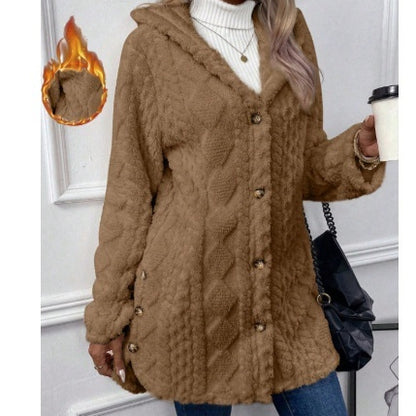 Women's Hooded Solid Color Coat