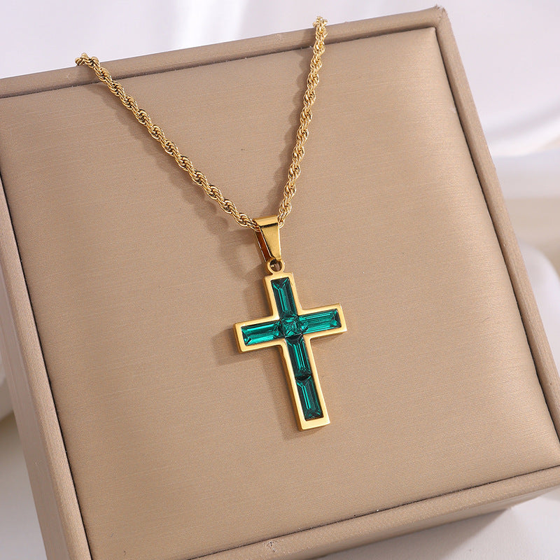 Zirconium Cross Necklace