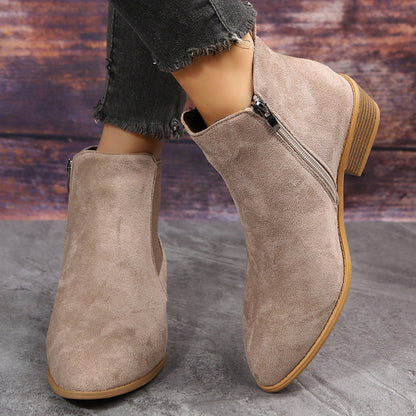 Women's Suede Semi Boots