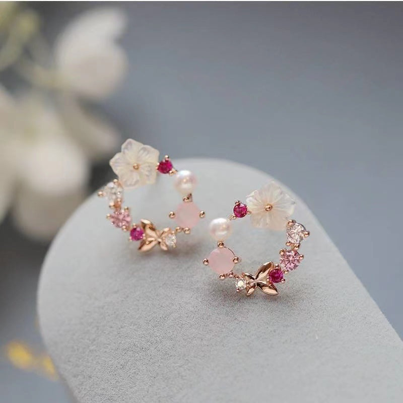 Pink Stud Earrings