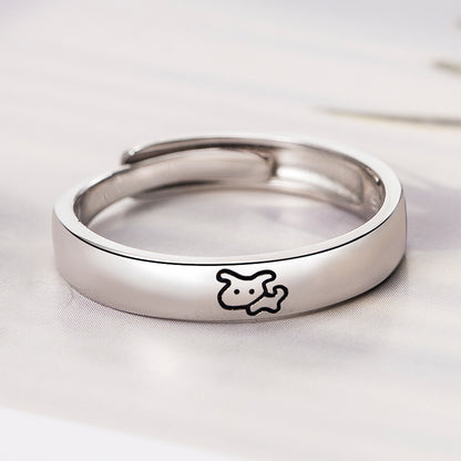 Silver Love Couple Ring