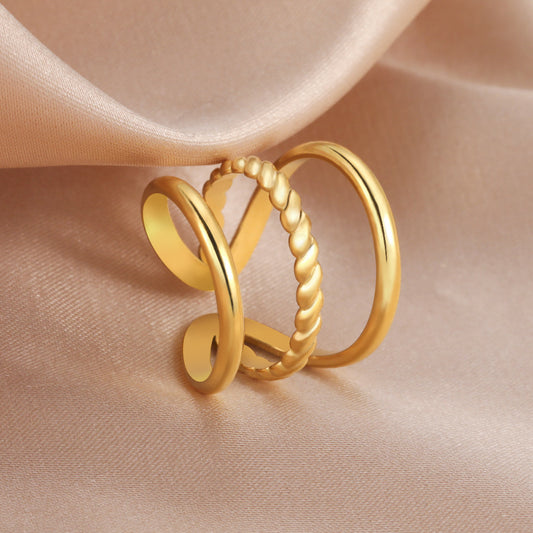 Women's Three Layer Open Ring