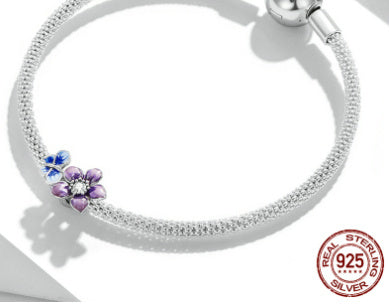 Zircon Flower In Silver Bracelet