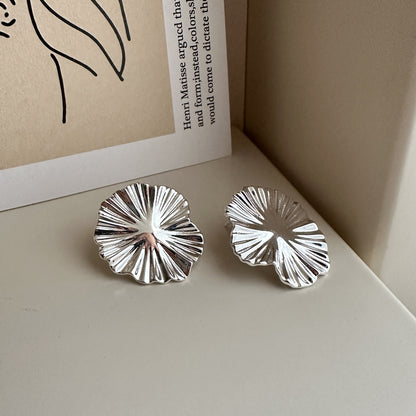 Large Silver Flower Earrings