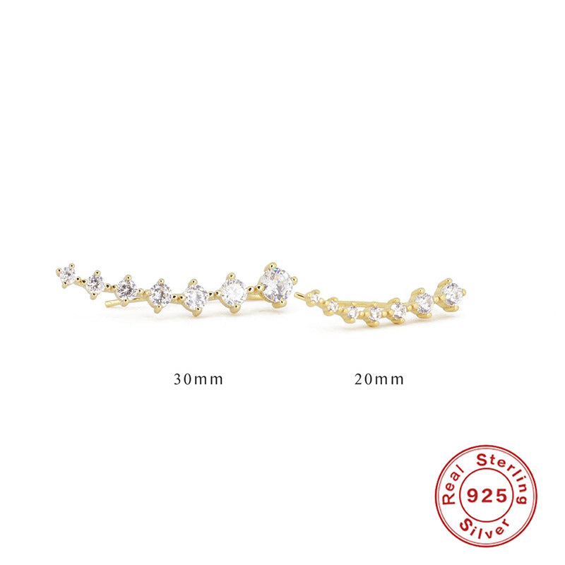 Single Row Zircon Ear Studs