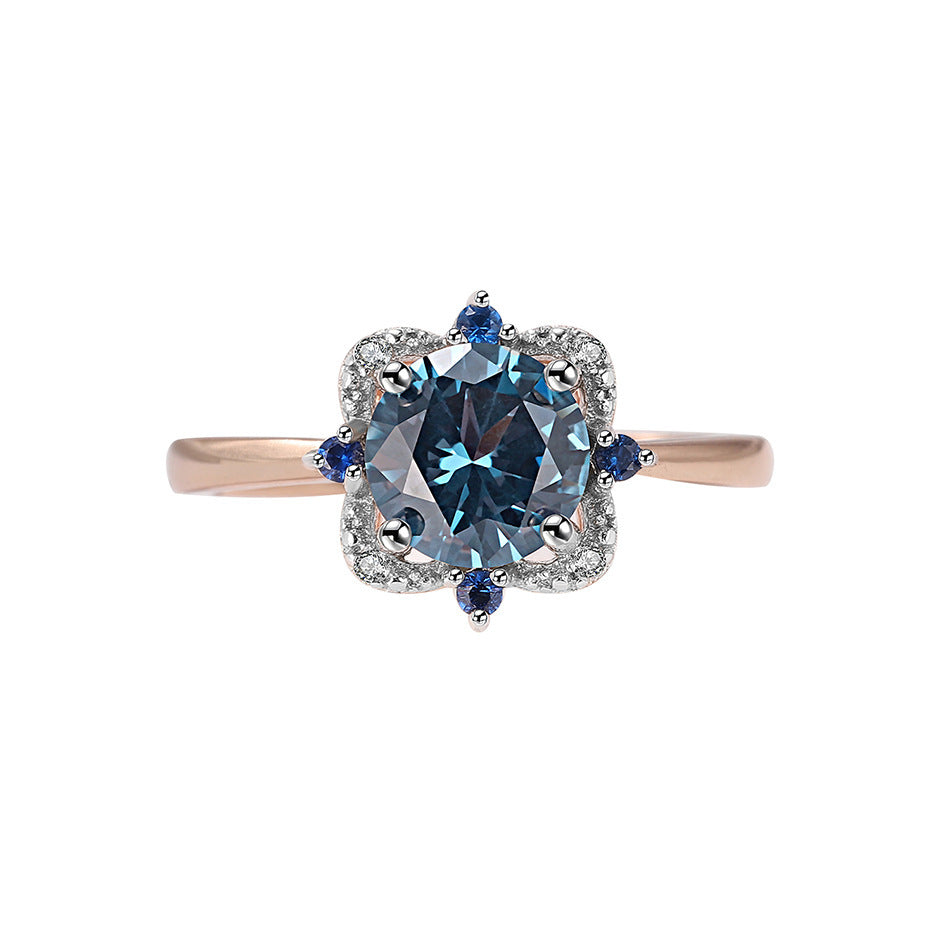 Blue Zircon Ring