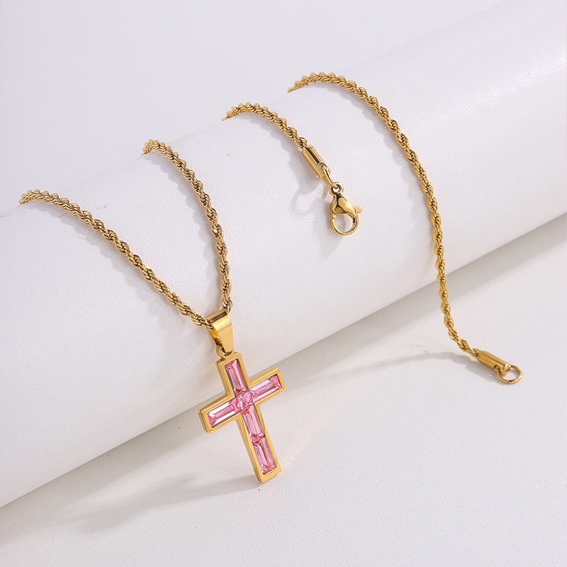 Zirconium Cross Necklace