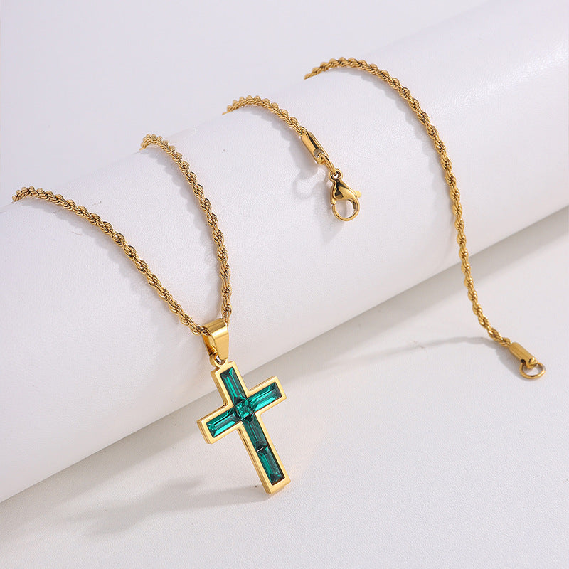 Zirconium Cross Necklace