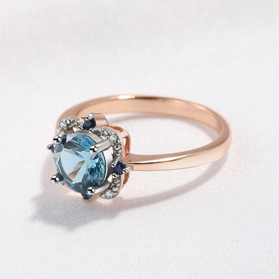 Blue Zircon Ring