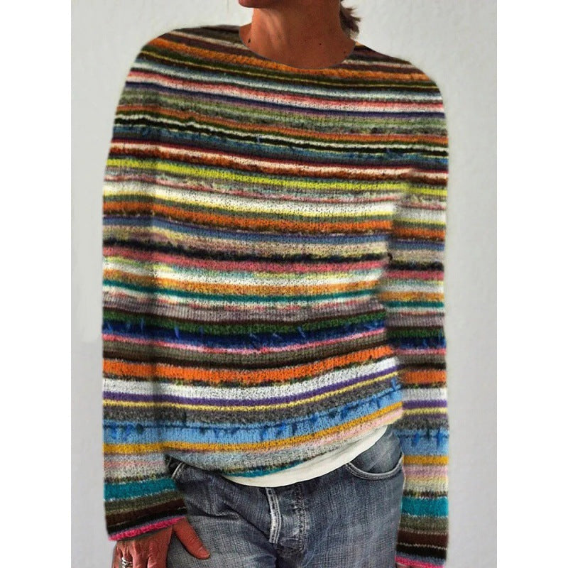 Women's Multicolor Acrylic Pullover