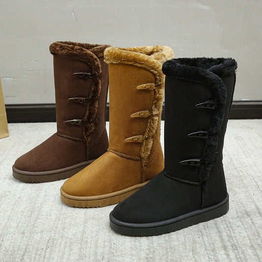 Women's Cotton & Leather Boots