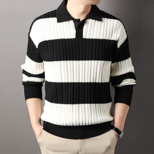 Men's Striped Warm Blouse