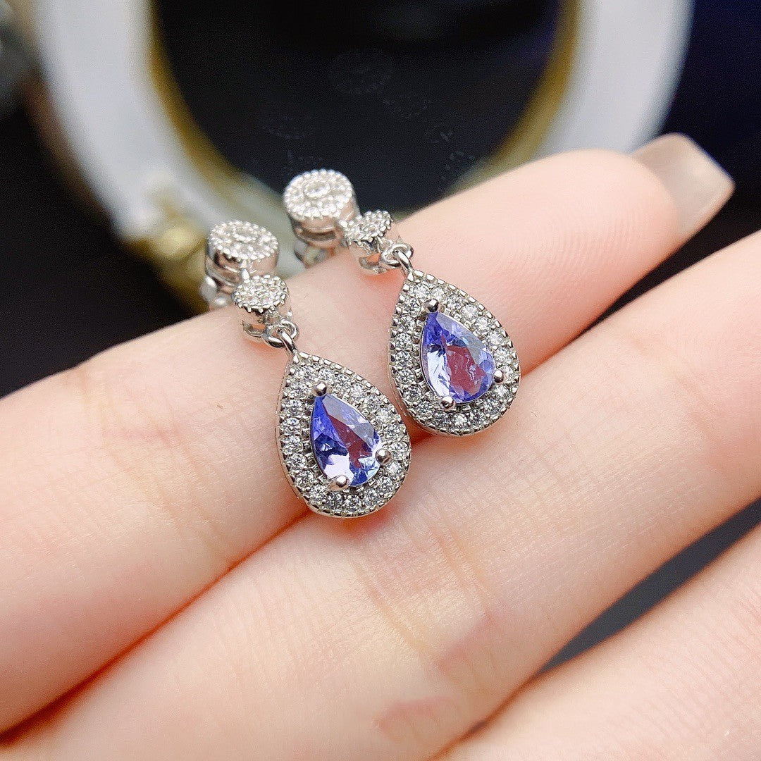 Natural Tanzanite Stud Earrings