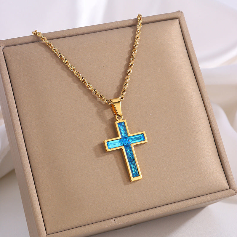 Zirconium Cross Necklace