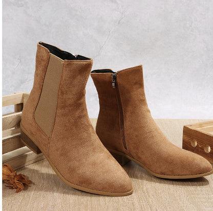 Women's Suede Semi Boots