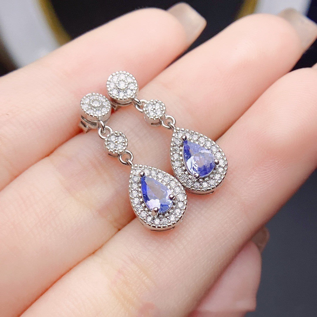 Natural Tanzanite Stud Earrings