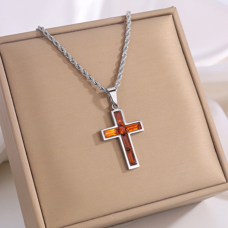 Zirconium Cross Necklace